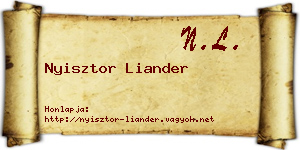 Nyisztor Liander névjegykártya